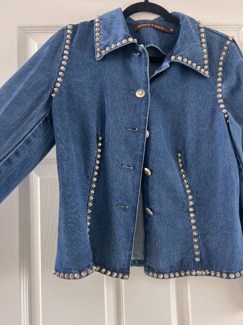 Vintage DOUBLE D RANCH Denim Studded/Embellished Jacket Size XS